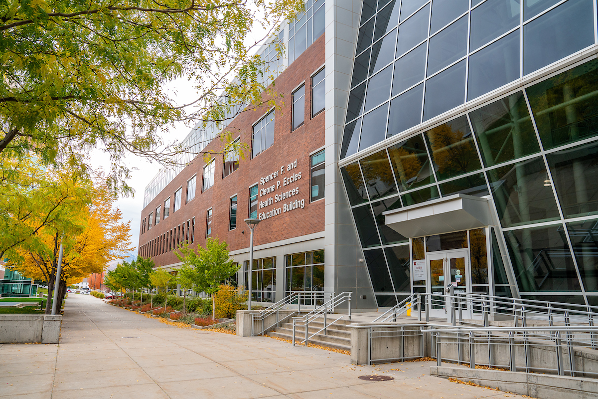 exterior of the Health Sciences Education Building on the University of Utah campus