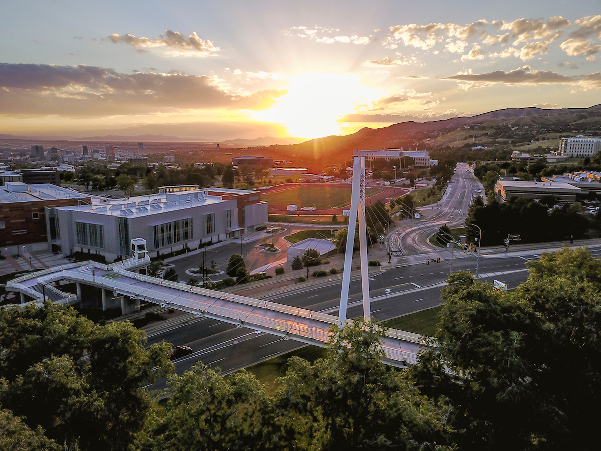 The Student Life Center and Legacy Bridge on the University of Utah campus
