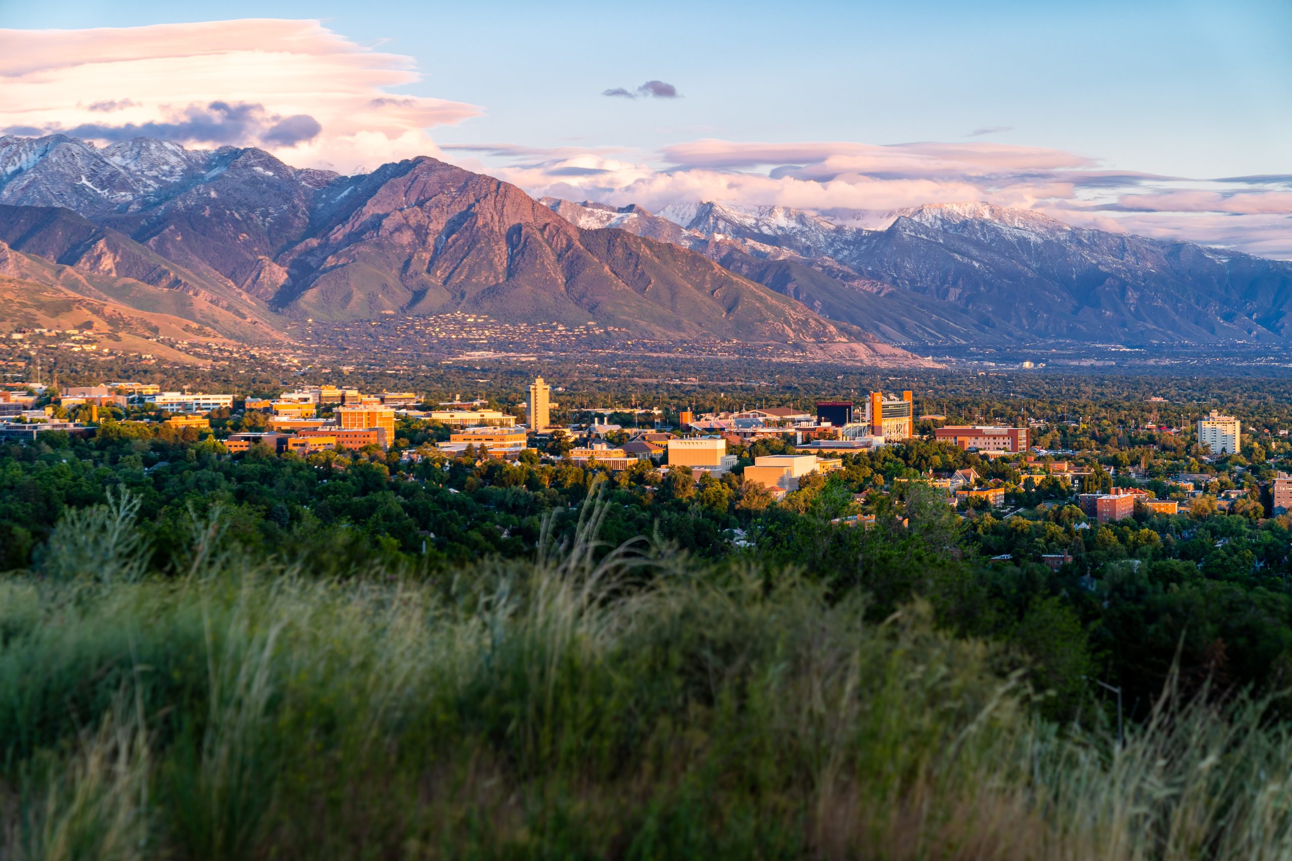 a panoramic view of the University of Utah campus