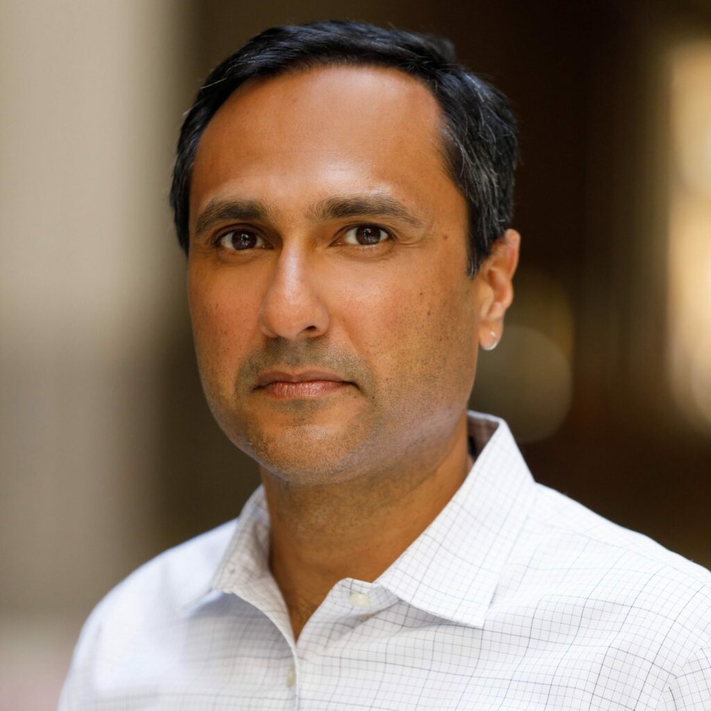 Eboo Patel in a short haircut and button-up shirt