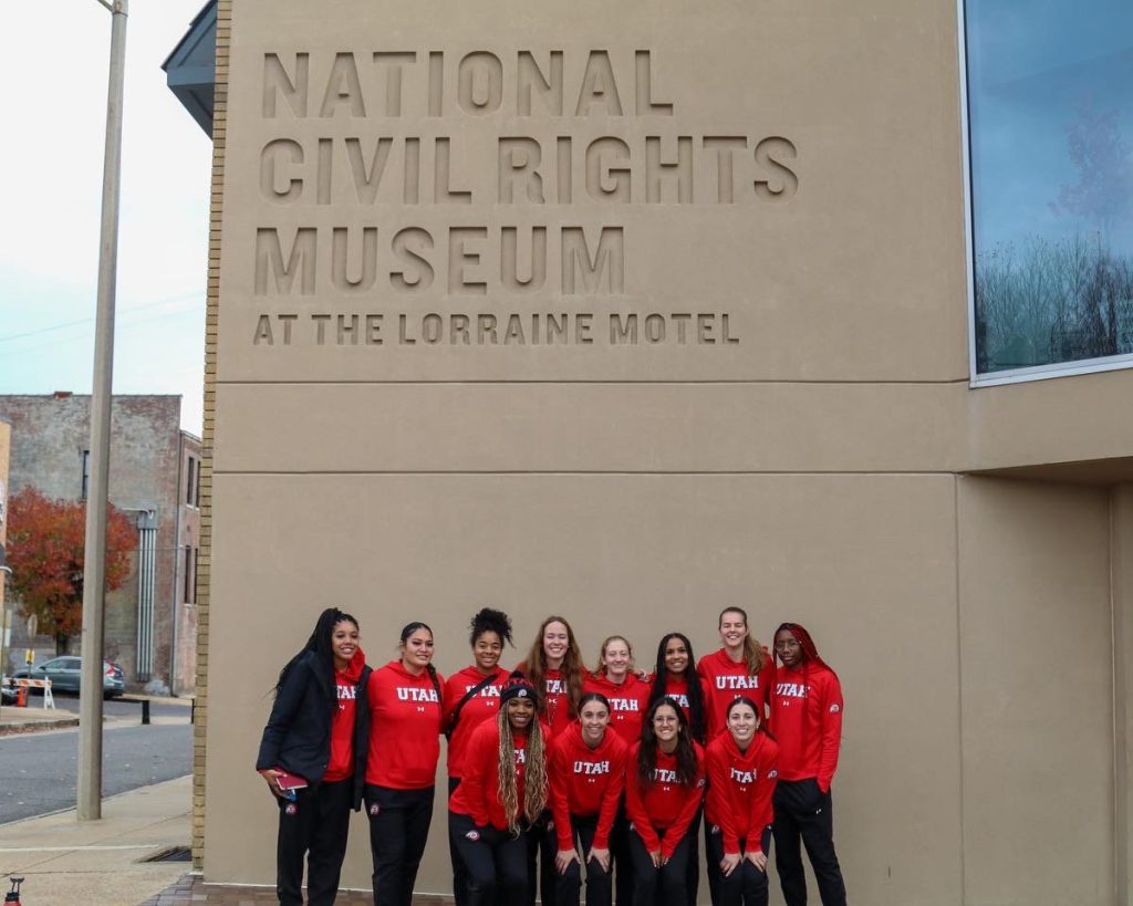 University of Utah's women's basketball team at the National Civil Rights Museum at the Lorriane Motel